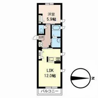 カーサベルデ今市【0201号室】の間取り