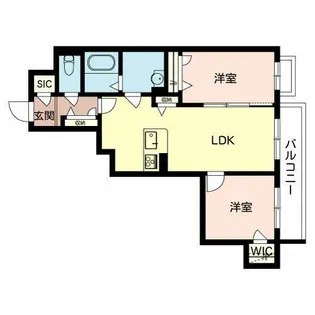 クレール ド 渋川【0202号室】の間取り