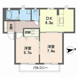 シャーメゾン アンシャンテ【0102号室】の間取り