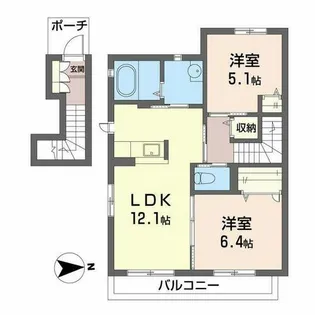 シャーメゾン紀三井寺【0202号室】の間取り