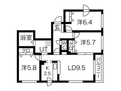 ライズ伏見【3階】の間取り