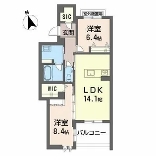 キルン【0201号室】の間取り