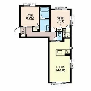 メゾン向陽E【001A号室】の間取り