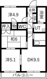 グランドヒルズ正徳町2番館【3階】の間取り