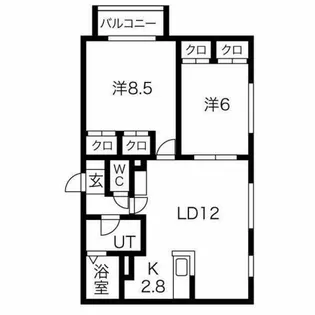 シルキー篠路【3階】の間取り