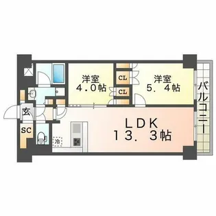 ブランシエスタ西宮【903号室】の間取り