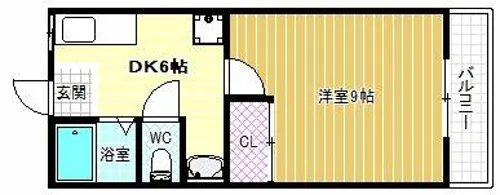 ロータスハイツ【1階】の間取り
