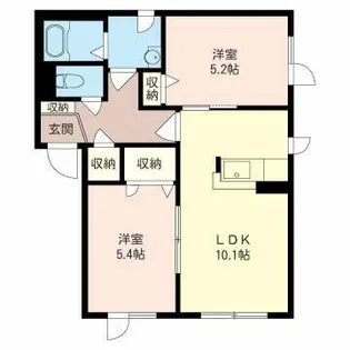 タウンコート中の島【00202号室】の間取り