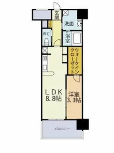 ブレス唐人町駅前【302号室】の間取り