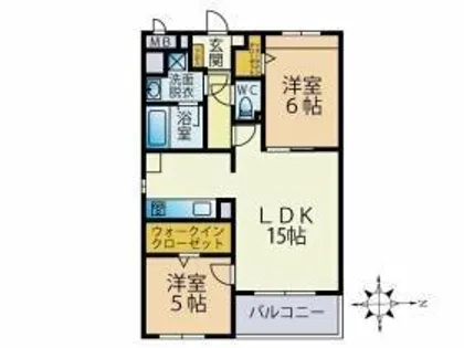 ソルファ姪浜駅南【201号室】の間取り