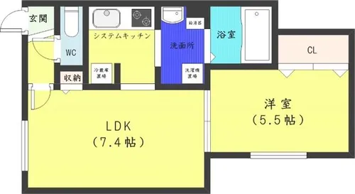 ゼスティ医大前【2階】の間取り