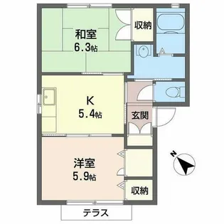 ハイツ片島【0101号室】の間取り