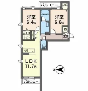 メゾン ド ソワ【3階】の間取り