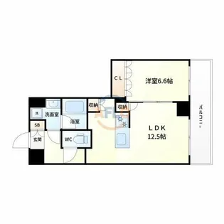 ジオタワー大阪十三【11階】の間取り