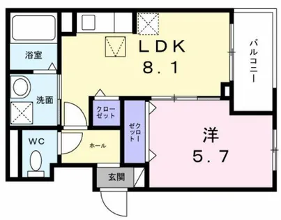 ヒカルサ大阪南岡島【3階】の間取り