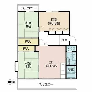 シュロス若江【4階】の間取り