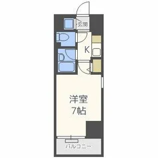 パラシオ南森町【6階】の間取り