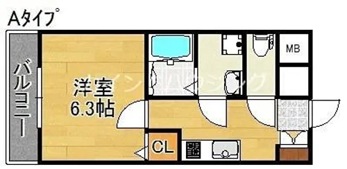 ル・クール住吉大社【8階】の間取り
