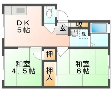ハイツ千鶴1【1階】の間取り