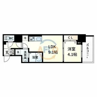 S-RESIDENCE江坂Eminence【5階】の間取り