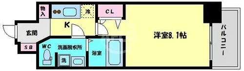 ルーエ天満橋【11階】の間取り
