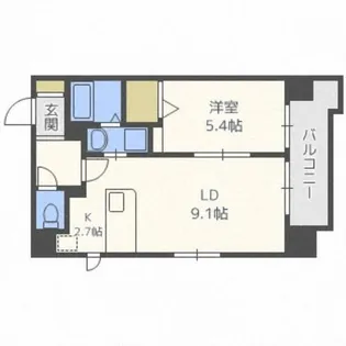 グランヴィア大通【9階】の間取り