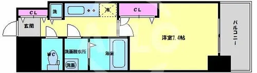 プランドール北浜【3階】の間取り