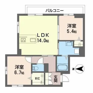 カーサ・ラクーン八日市【0201号室】の間取り