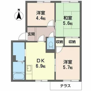 アルカディアA・B【A101号室】の間取り