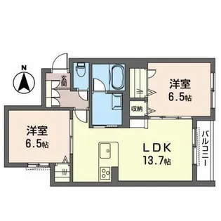 リラフォートきたまち【0202号室】の間取り