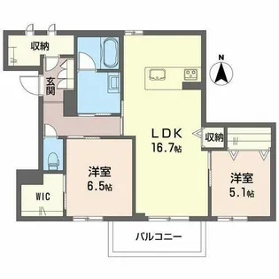 シャーメゾン ウィズ タカ I【0201号室】の間取り
