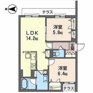 ブルーメハイム【1階】の間取り