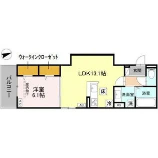 GRAMM下津林WEST【1階】の間取り
