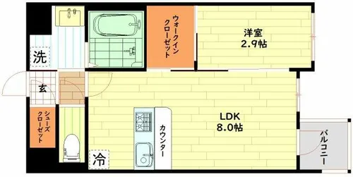 セレニテ東梅田アリエ【7階】の間取り