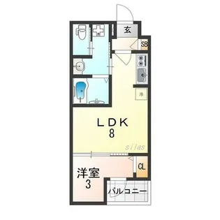 大阪府大阪市西淀川区野里2丁目【アパート】の間取り
