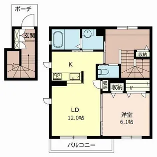 シャーメゾン金ケ崎B【B203号室】の間取り