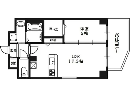 ルアナ北梅田【2階】の間取り