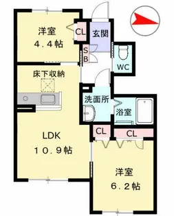 ヴィサージュIII【A0102号室】の間取り