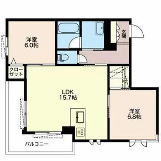 ドミール マツカゼ【0202号室】の間取り