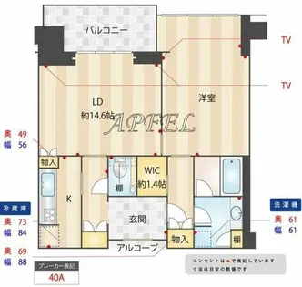 グラングリーン大阪THE NORTH RESIDENCE【32階】の間取り