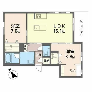ベレオ川名【0103号室】の間取り