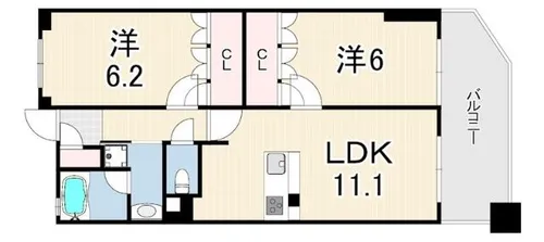 ワコーレ明石グリーンプロムナード【2階】の間取り