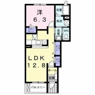 カーサプラシードⅡ番館【2階】の間取り