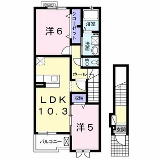 ヴィーヴルⅡ【2階】の間取り