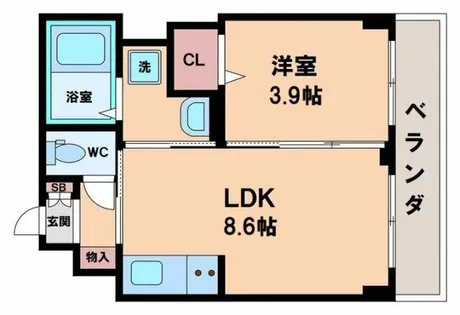 リアライズ長居公園通【3階】の間取り