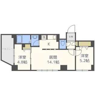 ビッグパレス中島公園【4階】の間取り
