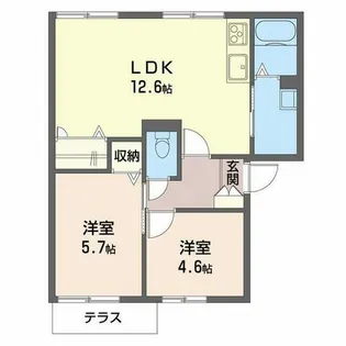 ハイツ池田B【1階】の間取り