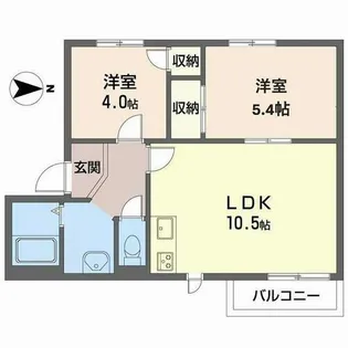 グリーンコーポ A・B【A203号室】の間取り