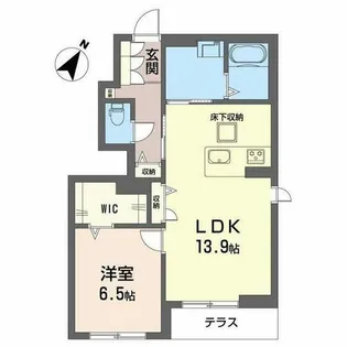 シャーメゾン・ユニヴェール【0101号室】の間取り