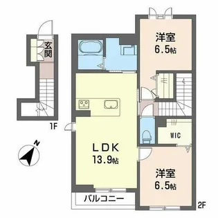 シャーメゾン・ユニヴェール【0202号室】の間取り